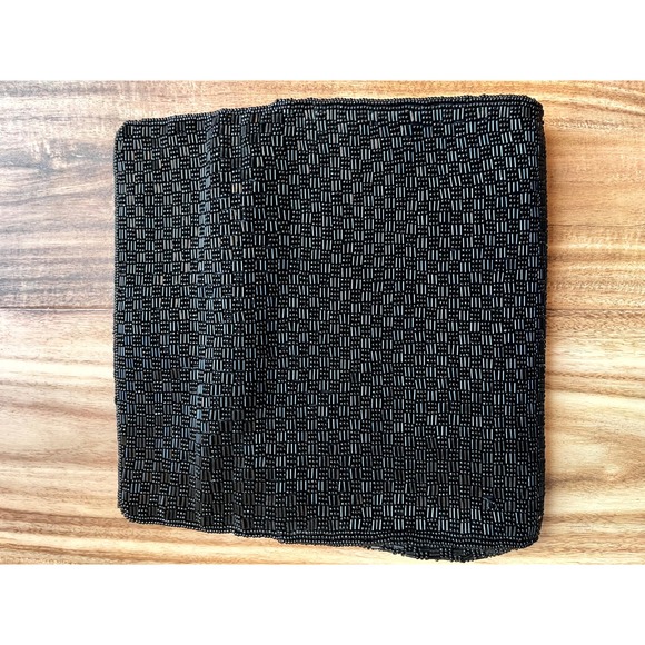 VintageWalborg Black beaded sequined clutch evening bag/purse Hong Kong - Picture 5 of 15